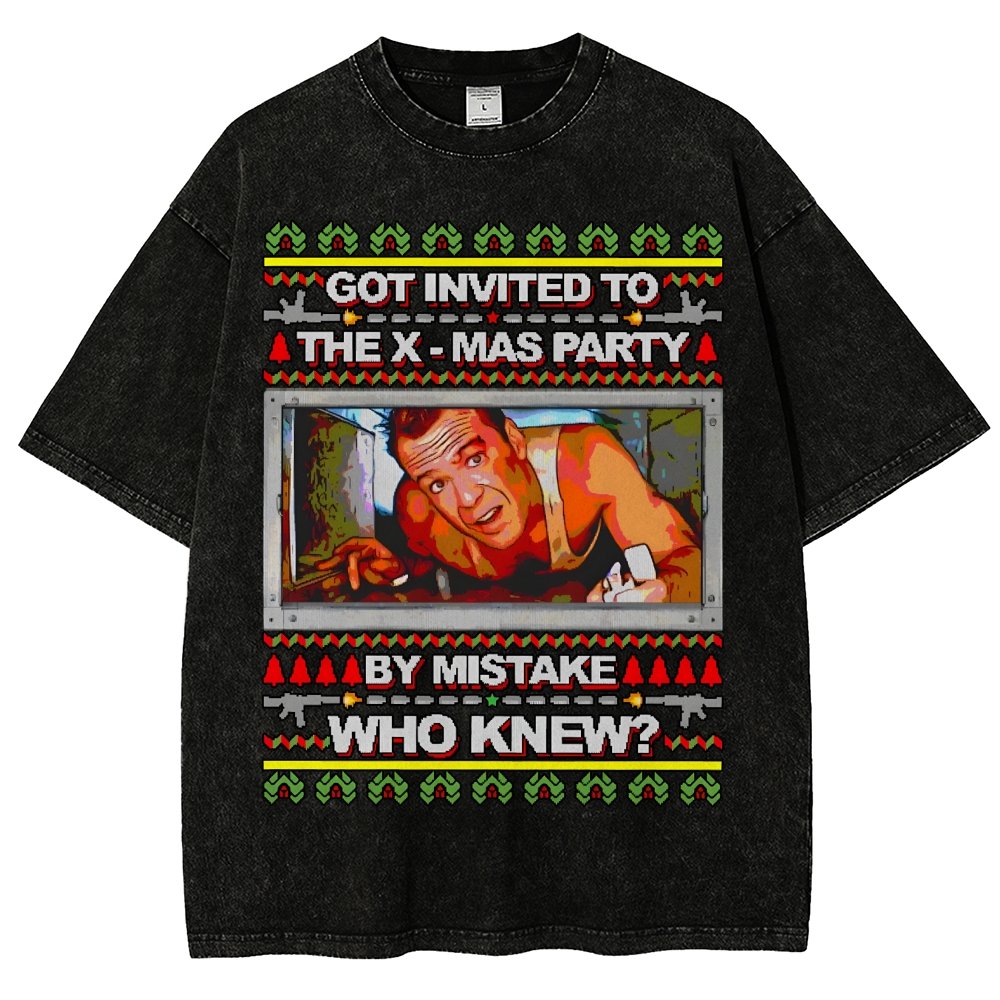 Got invited to the X-mas Party Vintage Distressed T-shirt