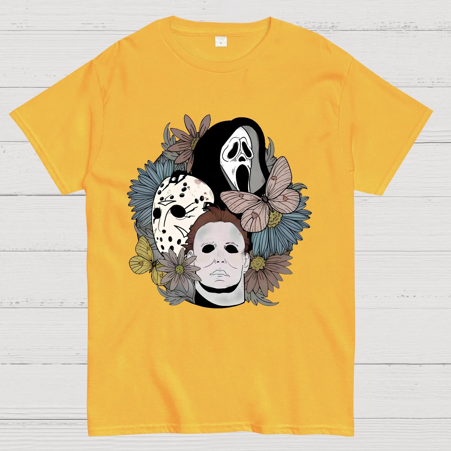 Horror Halloween Floral Scream Geek T-Shirt