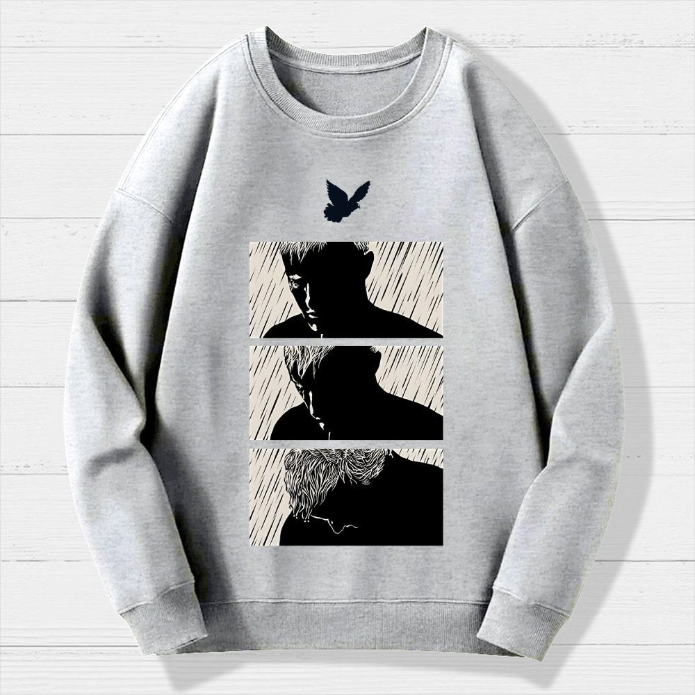 Ending White Geek Cotton Sweatshirt