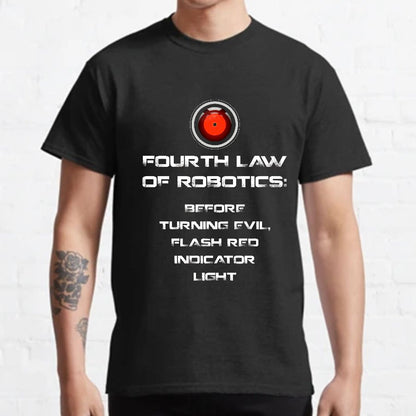Law of Robotics: Before Turning Evil Flash Red Indicator Light Geeky T-Shirt