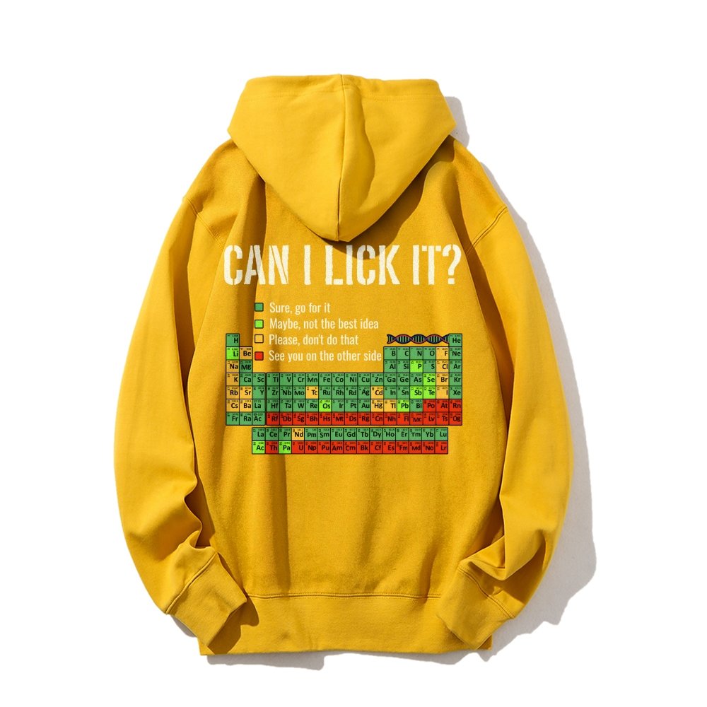 Can I Lick It Printed Back Unisex Cotton Hoodie