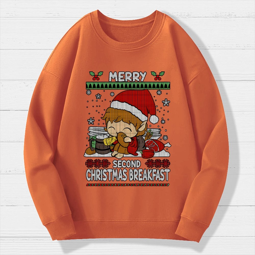 Extra breakfast Christmas Geek Cotton Sweatshirt