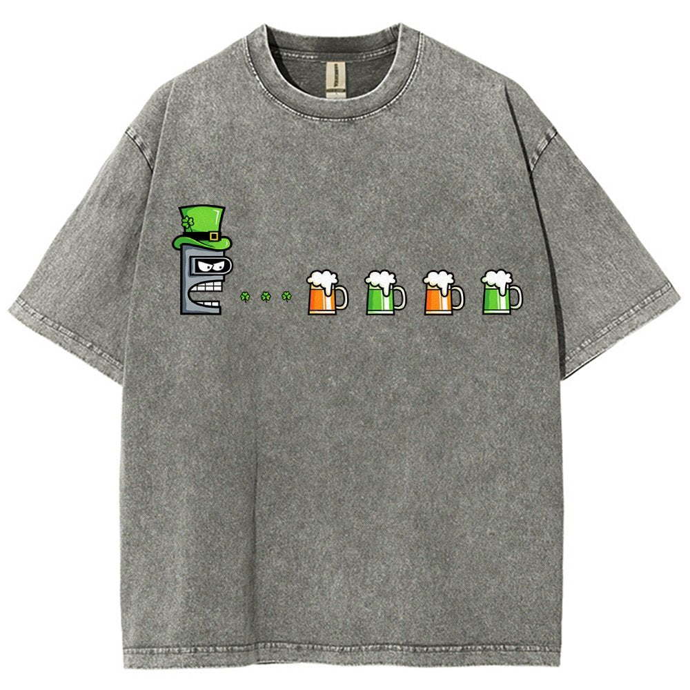 St. Patty’s Robot Vintage Distressed T-shirt