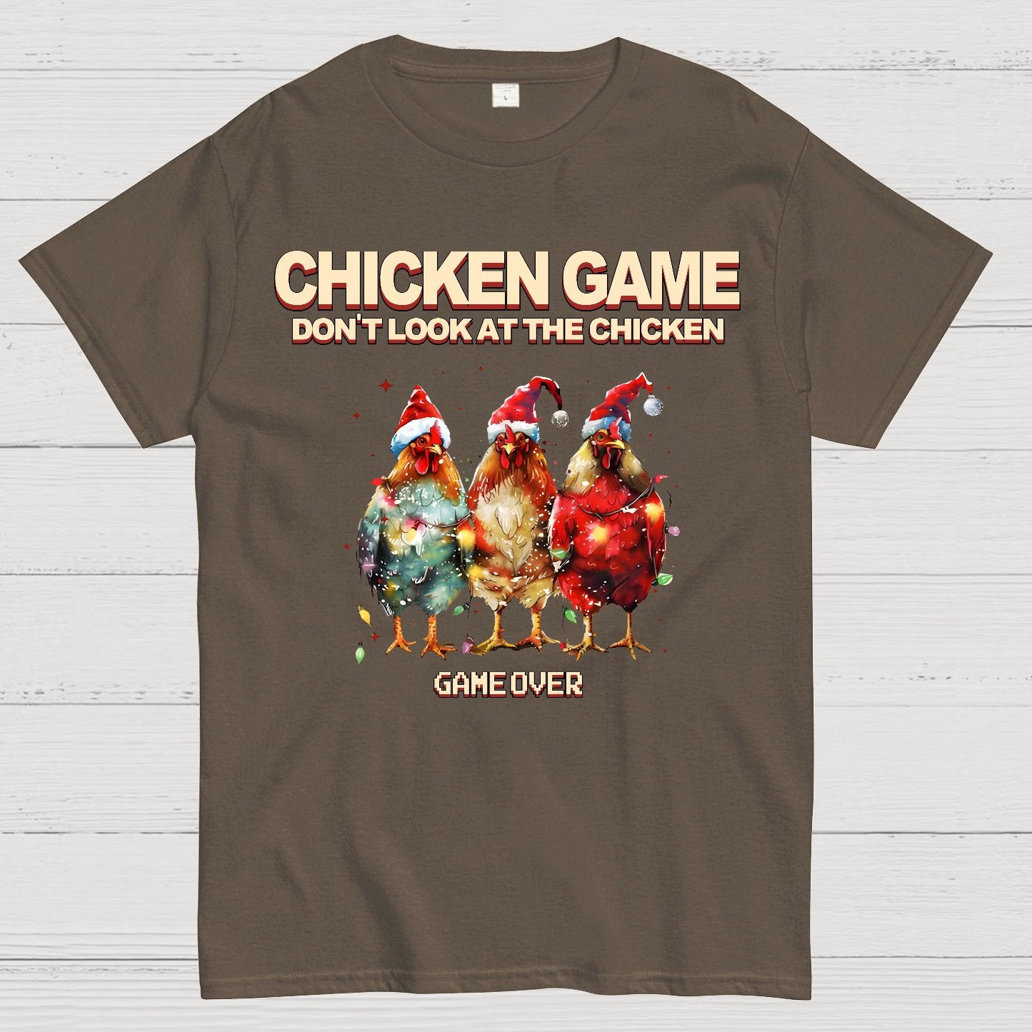 Chicken Game Christmas Geek T-Shirt