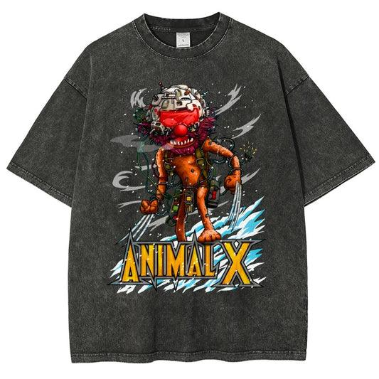 ANIMAL X  Unisex Fit Washed T-Shirt