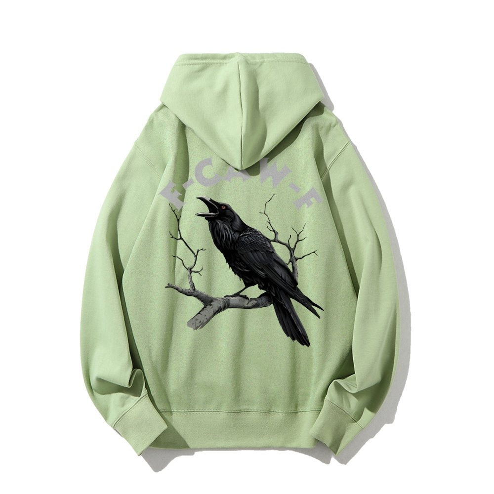F-Caw-F Funny Crow Printed Back Unisex Cotton Hoodie