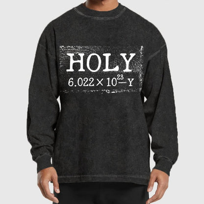 Holy Moley Avogadro Mole  Funny Washed Long Sleeve Tee