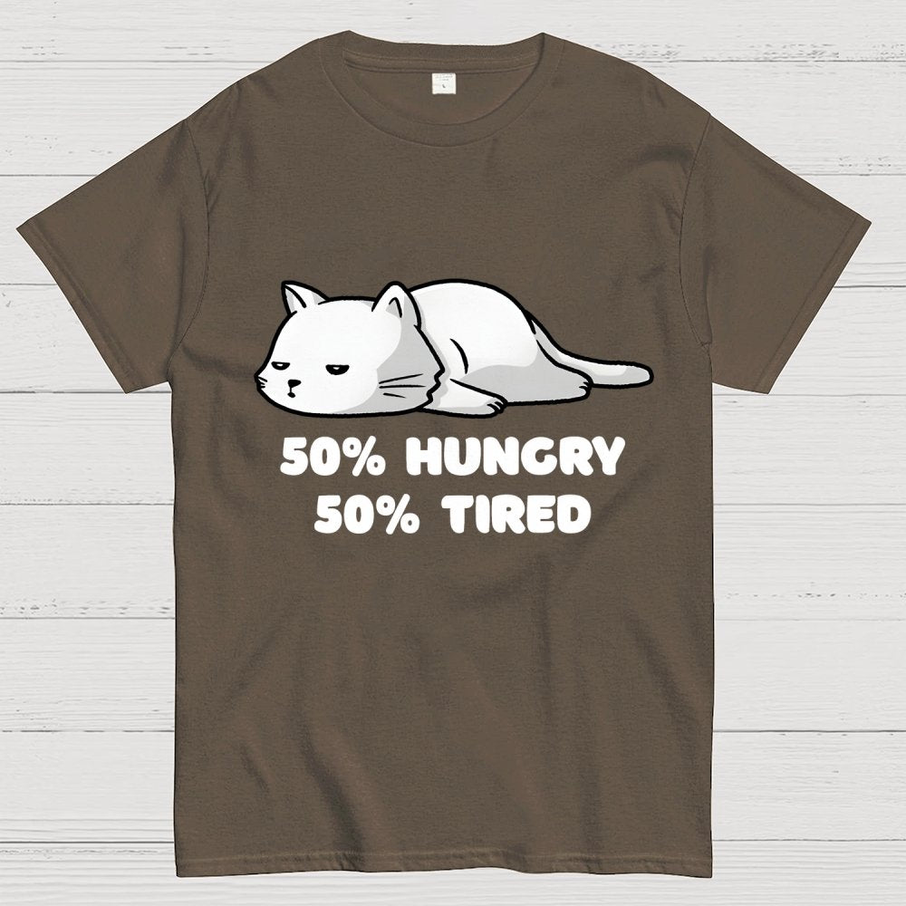 50% Hungry 50% Tired Unisex Geek T-Shirt