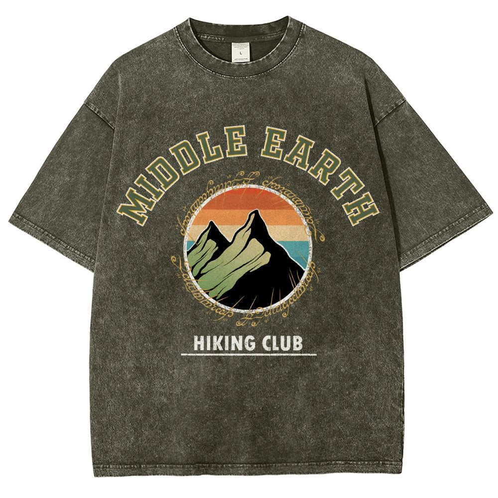 Middle Earth Hiking Club Vintage Distressed T-shirt