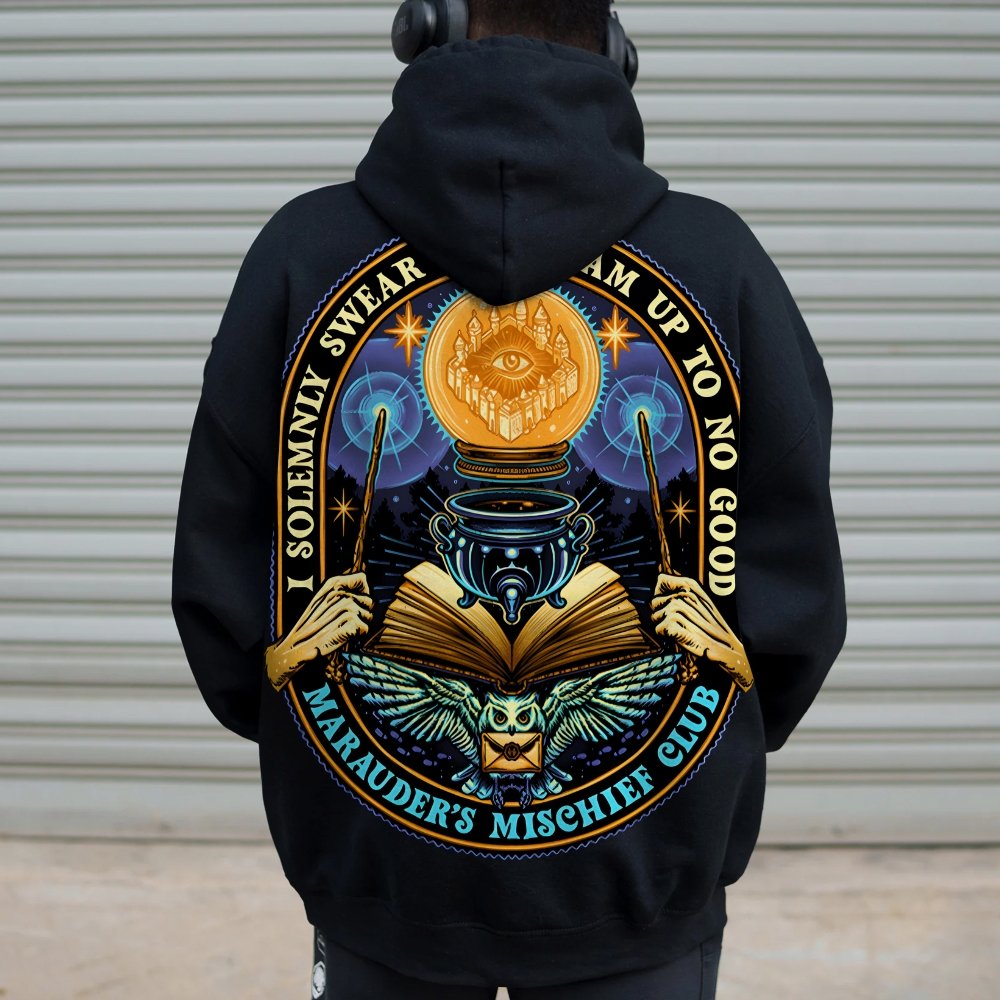 Mischief Club Printed Back Cotton Hoodie