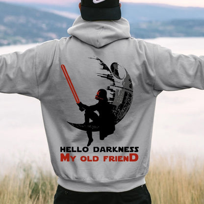 Hello Darkness My Old Friend Printed Back Unisex Cotton Hoodie