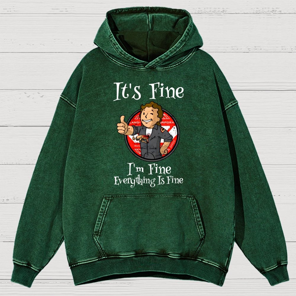 I'M Fine Everything Is Fine Vintage Distressed Hoodie