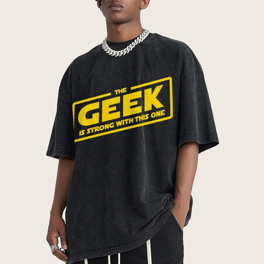 The Geek Is Strong Vintage Distressed T-shirt