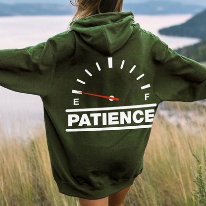 funny patience Printed Back Unisex Cotton Hoodie