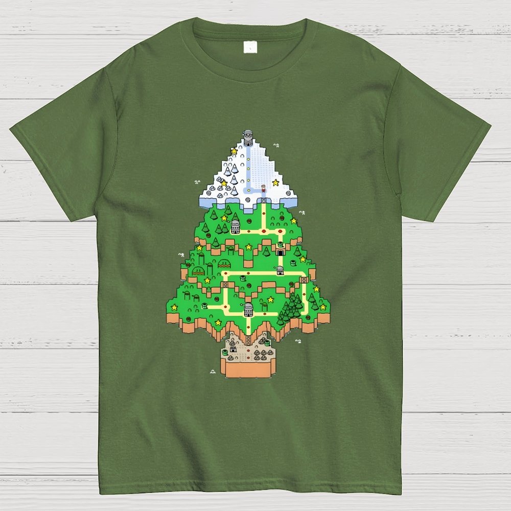 Christmas Tree Map Geek T-Shirt