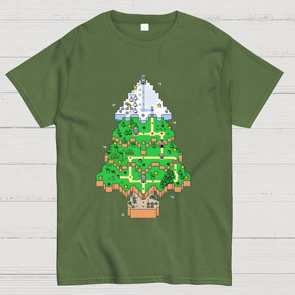 Christmas Tree Map Geek T-Shirt