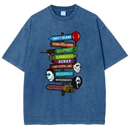 Horrible Road Signs Vintage Distressed T-shirt