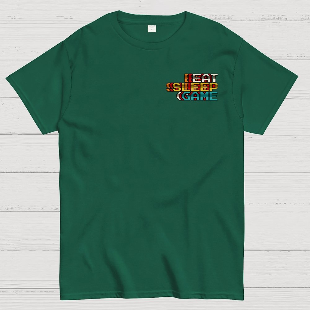 Eat Sleep Game Repeat  Front And Back Printing Geek T-Shirt