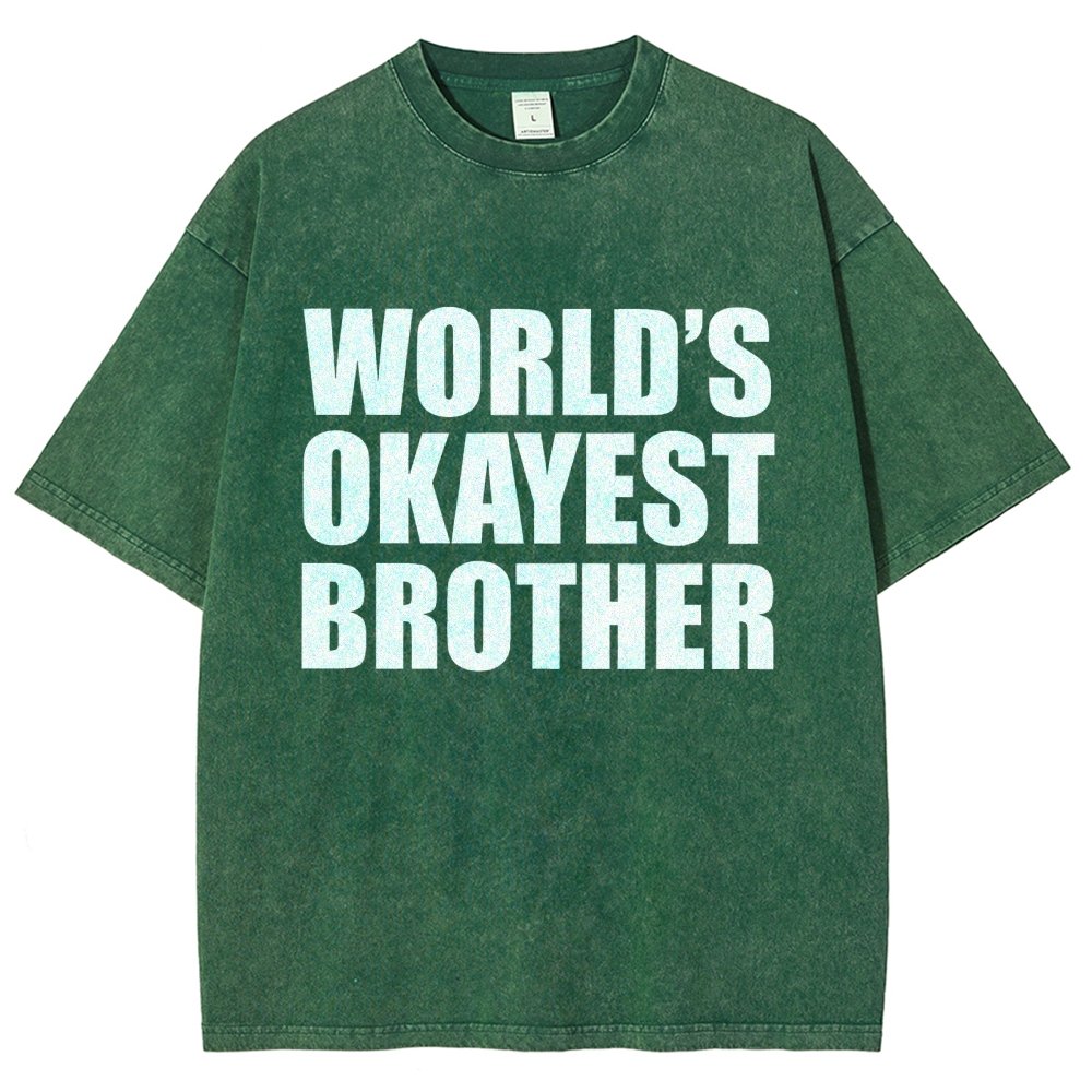 World's Okayest Brother Vintage Distressed T-shirt