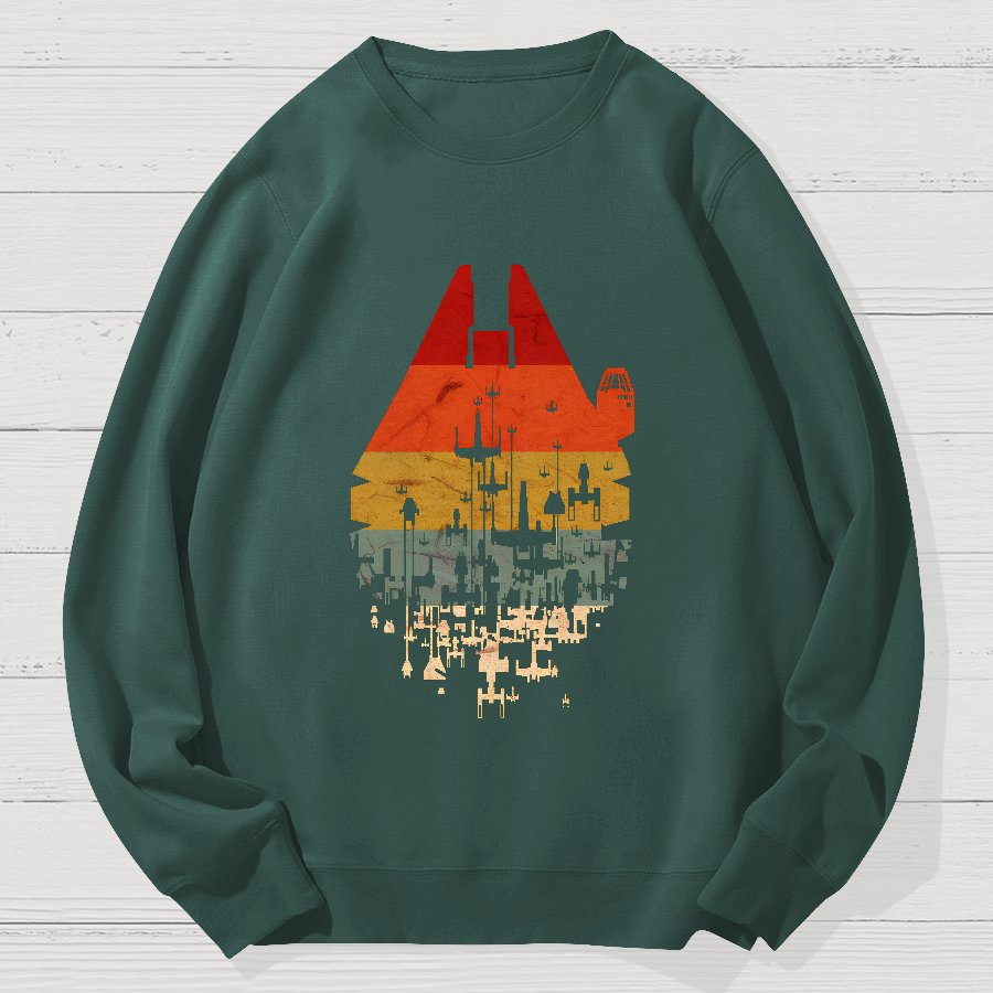 Retro Battleship Geek Cotton Sweatshirt