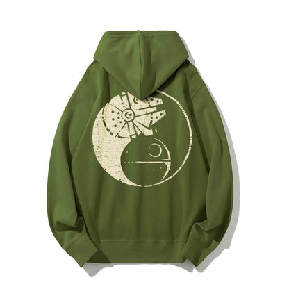 Balancing The Power Geek Printed Back Unisex Cotton Hoodie