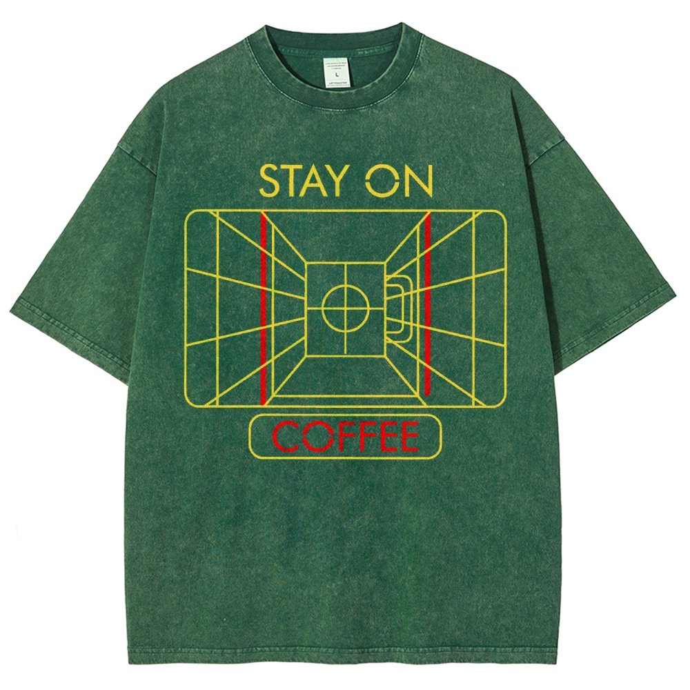 Stay On Coffee Vintage Distressed T-shirt