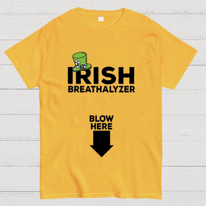 Irish Breathalyzer Blow here Funny St Patrick's Geek T-Shirt