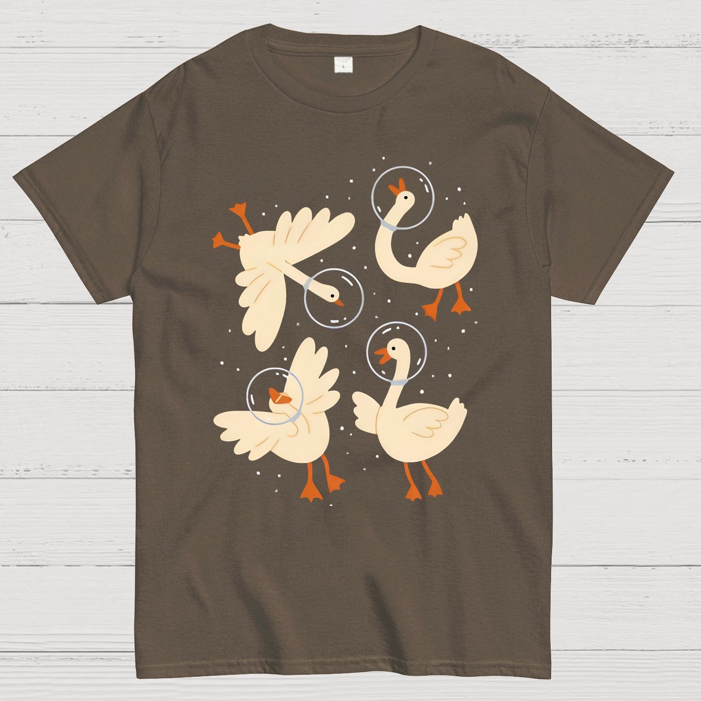 Geese In Space Nerdy T-Shirt