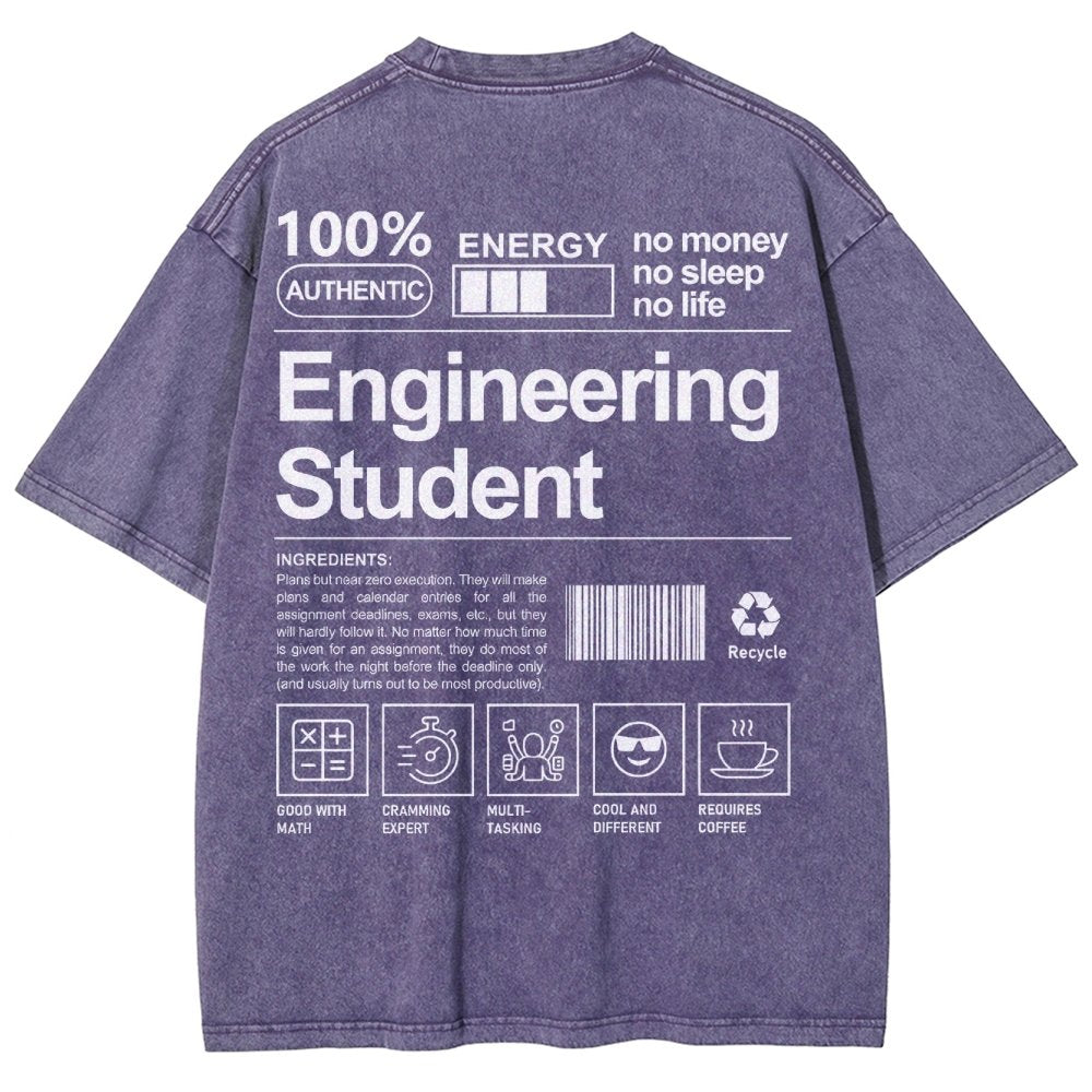 Engineering Student Unisex Fit Washed T-Shirt