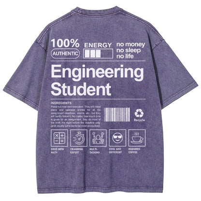Engineering Student Unisex Fit Washed T-Shirt