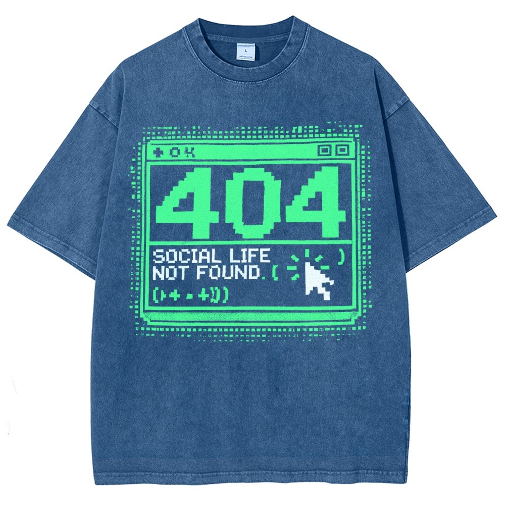 404 Social Life Not Found Vintage Distressed T-shirt