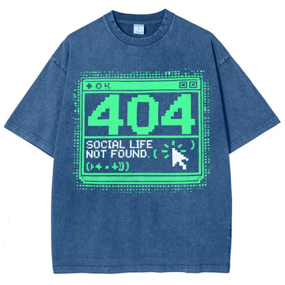 404 Social Life Not Found Vintage Distressed T-shirt