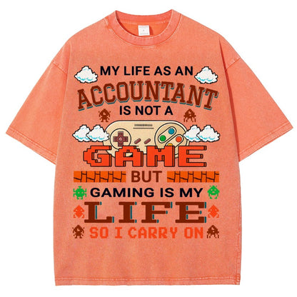 Gamer Accountant Gaming Design Quote Graphic Vintage Distressed T-shirt