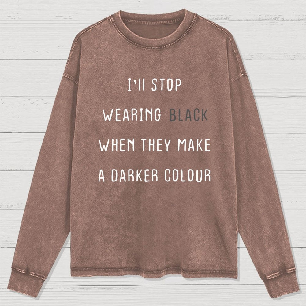 Wearing Black Washed Long Sleeve Tee