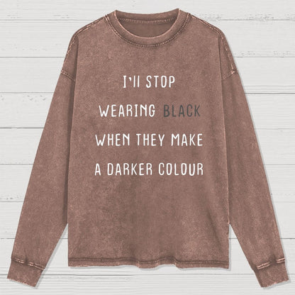Wearing Black Washed Long Sleeve Tee