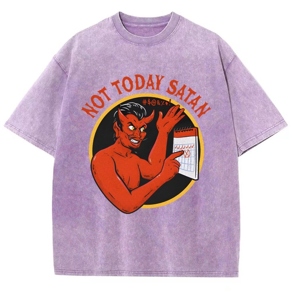Not Today Satan Vintage Distressed T-shirt