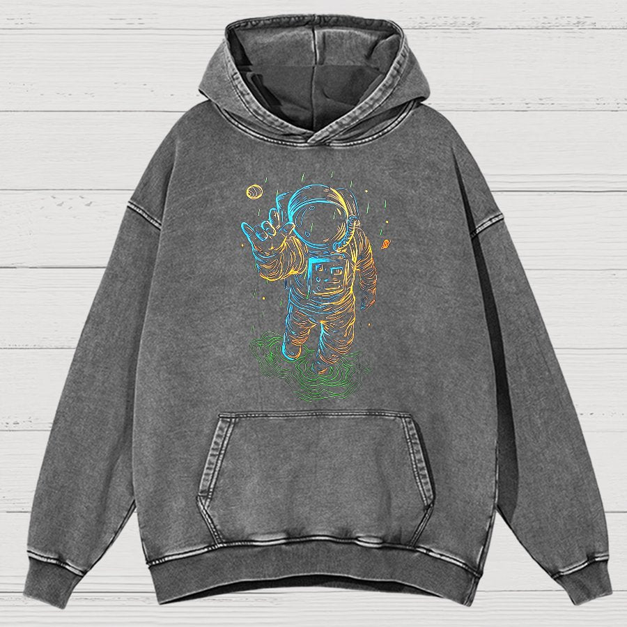 Travel In Space Funny Vintage Distressed Hoodie
