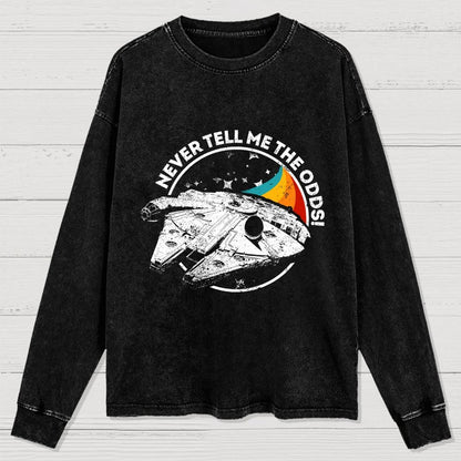 Never Tell Me the Retro Odds Washed Long Sleeve Tee
