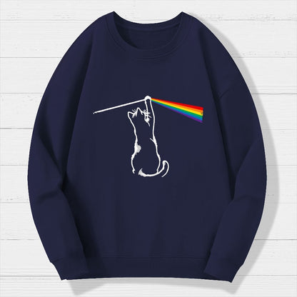 Funny Cat  Geek Cotton Sweatshirt
