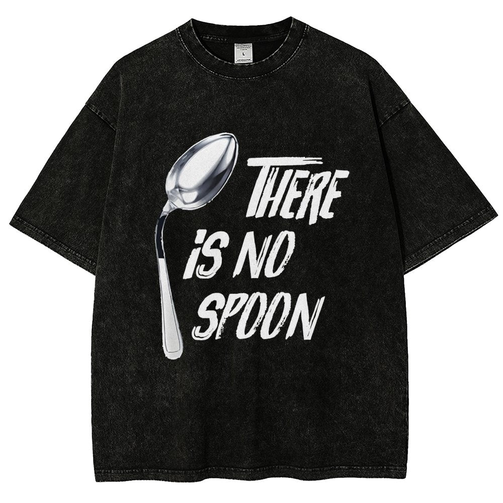 There is no spoon Vintage Distressed T-shirt