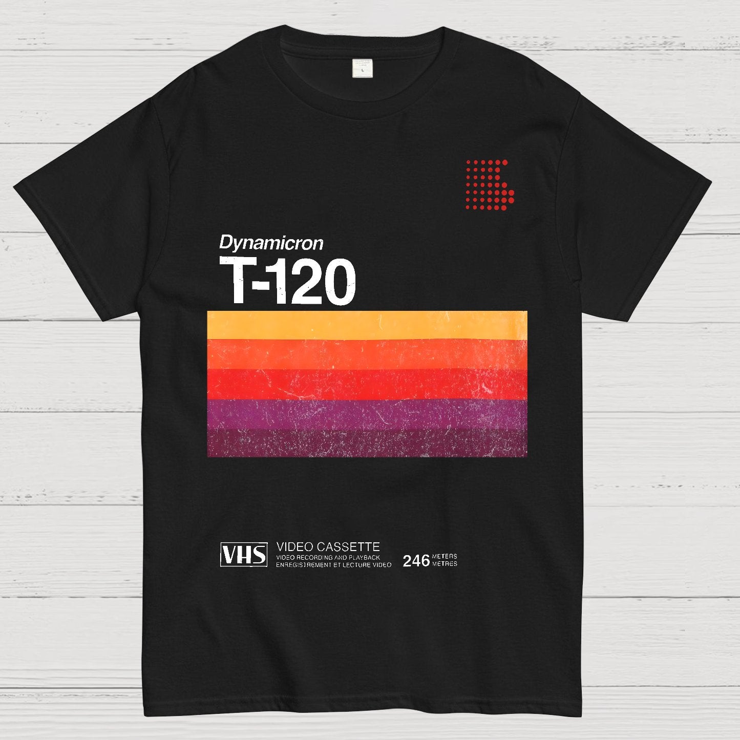 VHS T-120 Vintage Video Tape Retro Graphic Geek T-Shirt