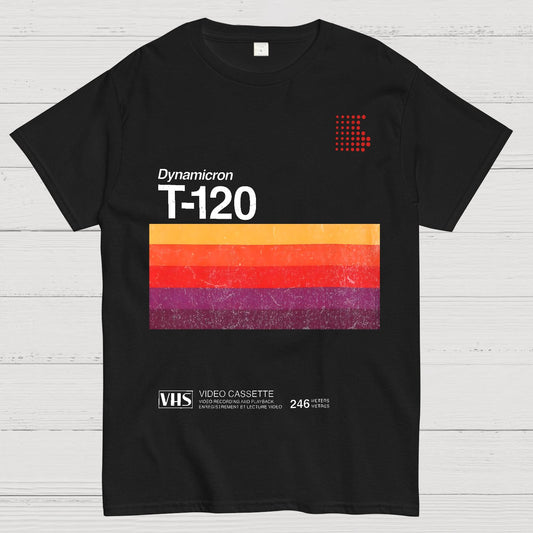 VHS T-120 Vintage Video Tape Retro Graphic Geek T-Shirt