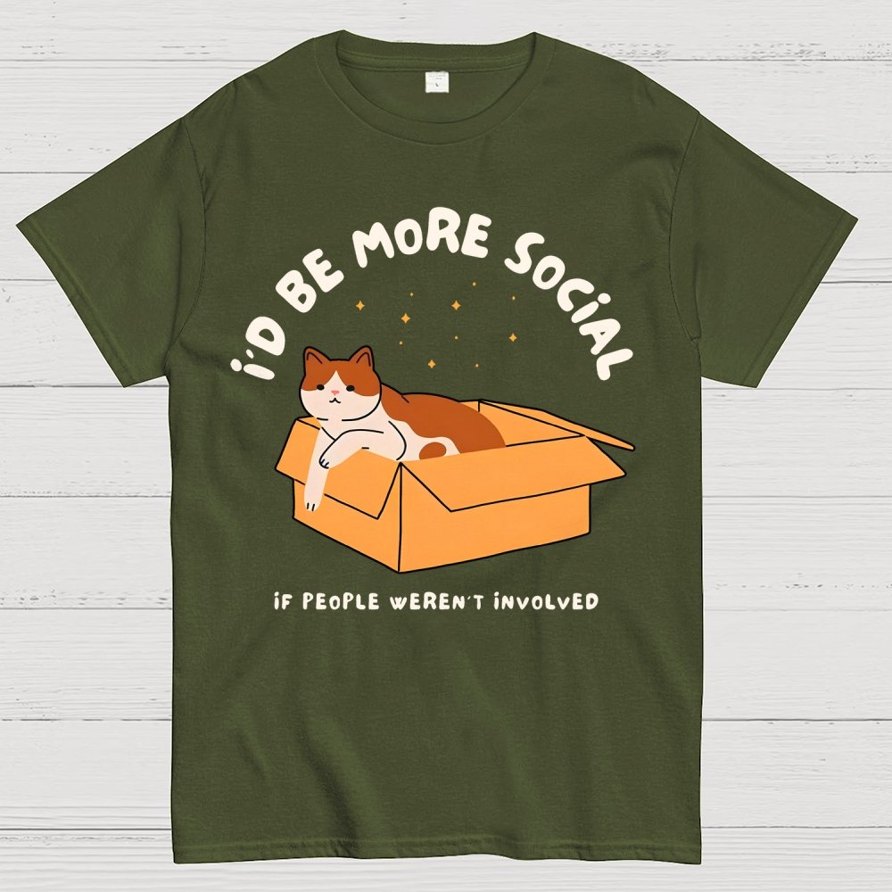 I'd Be More Social Geek T-Shirt
