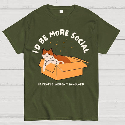 I'd Be More Social Geek T-Shirt