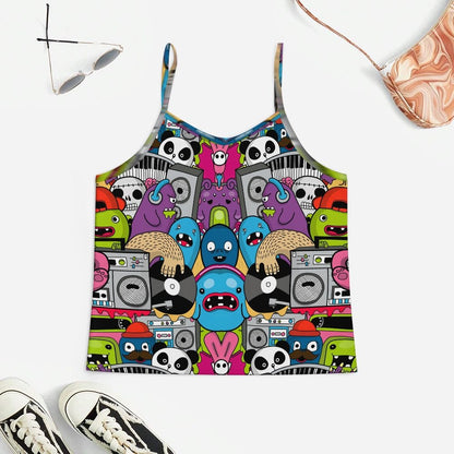 Trend Music Party Women's Geek Suspender Cami Set
