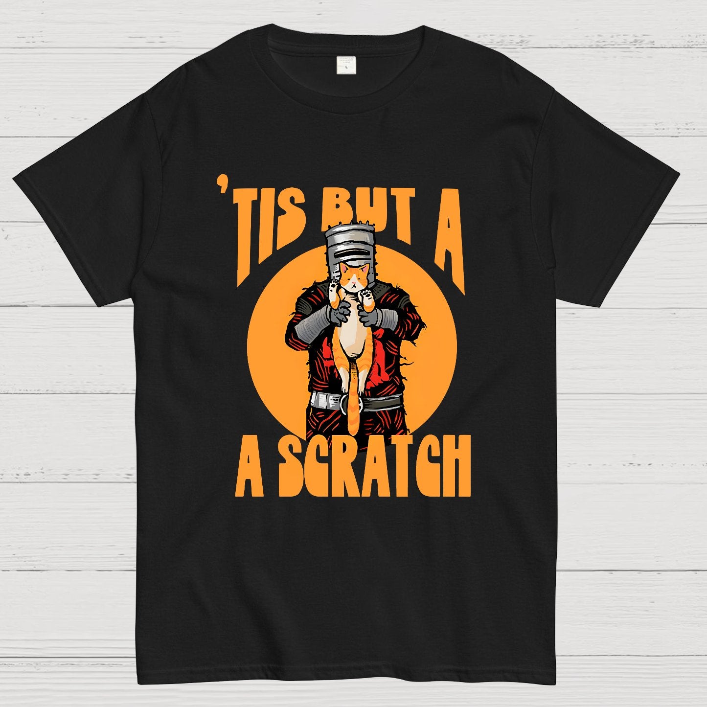 Tis But A Scratch The Black Knight Vs Cat Knight & Kitten Geek T-Shirt