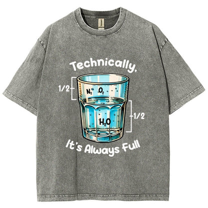 Technically The Glass Is Full Science Vintage Distressed T-shirt