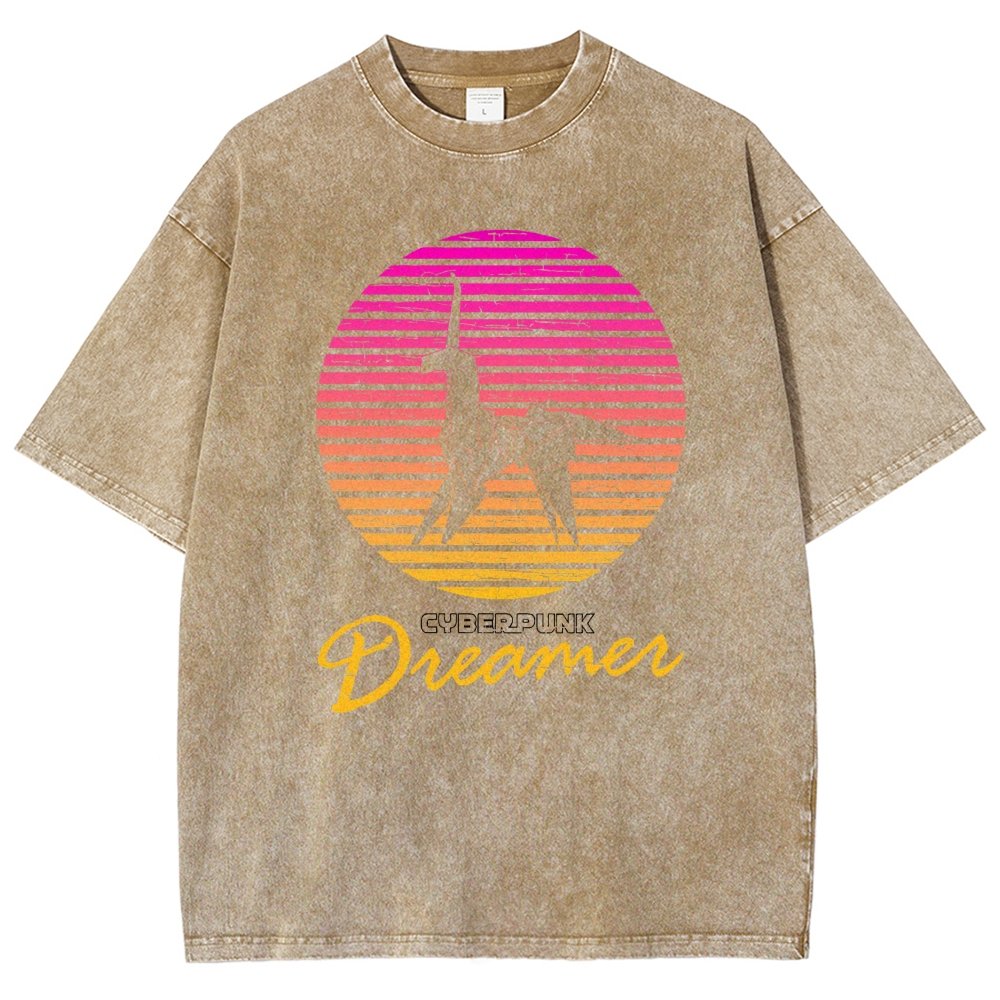 Cyberpunk Dreamer Vintage Distressed T-shirt