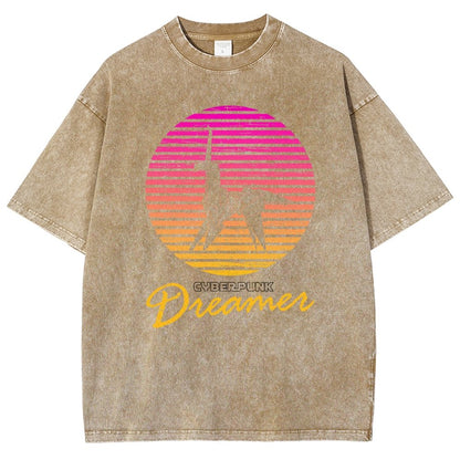 Cyberpunk Dreamer Vintage Distressed T-shirt
