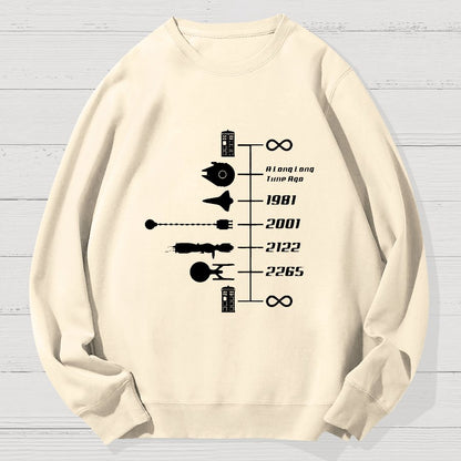 Nostalgic Space Travel Geek Cotton Sweatshirt